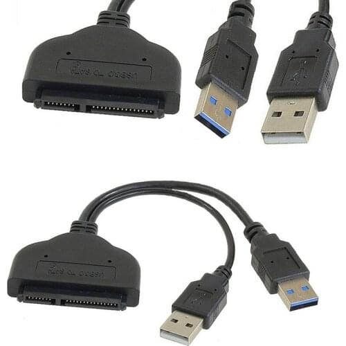 USB 3.0 + USB 2.0 to SATA 2.5" 22 pin Hard Disk Driver Convertor Adapter Cable