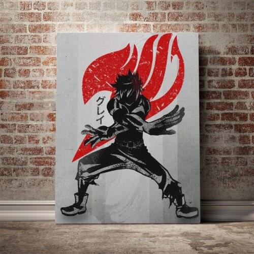 Fullbuster Gray FAIRY TAIL Poster Canvas Wall Art Decoration prints for living Kid Children room Home bedroom decor painting