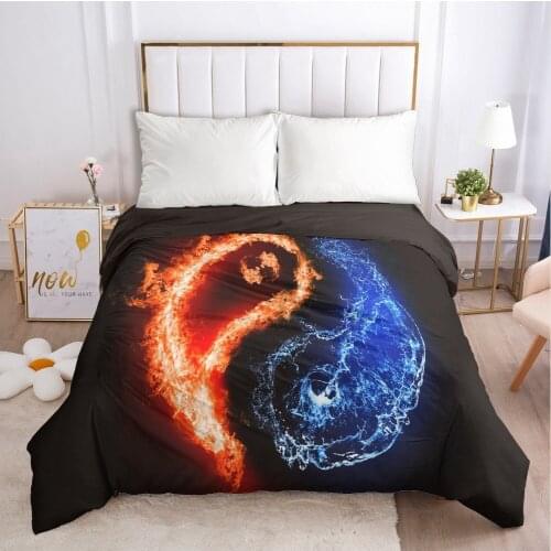 1PCS Duvet Cover,3D Luxury Printing Quilt Cover 240x220/200x200/140x200/210x210,Black Tai Chi Bedding King/Queen size,Drop Ship