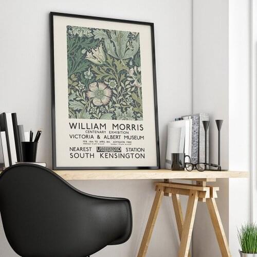 William Morris Exhibition Poster Print Flower Pattern Painting Modern Abstract Wall Pictures for Living Room Home Decor