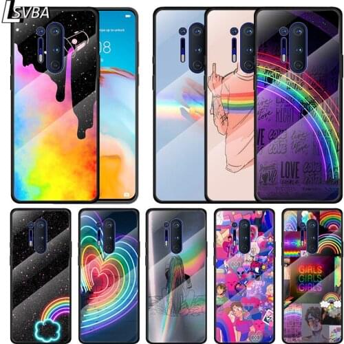 Gay Lesbian LGBT Rainbow For Oneplus 9R 9 8T 8 Nord Z 7T 7 Pro 5G Tempered Glass Shell Phone Case Cover