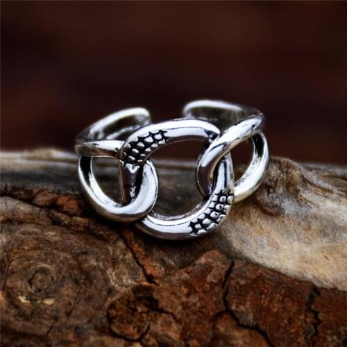 Retro Simple Design Weave Index Finger Opening Ring for Women Couple Fine Jewelry Birthday Party Gift