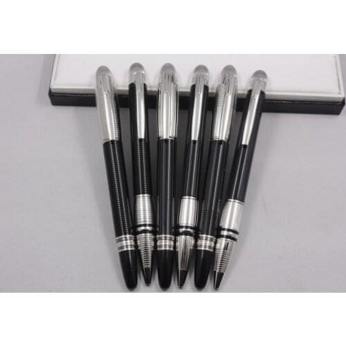 Luxury Monte Black Resin Ballpoint Pen Diamond Office Signature Roller Ball Blance Pen Gel Ink Writing Fountain Pens for Writing