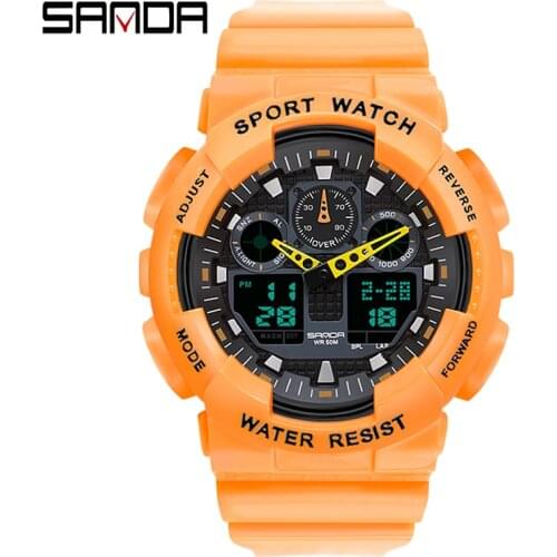 SANDA 2021 G Style Sports Watch LED Mens Fashion Military Watch Shockproof and Waterproof Digital Personality Quartz Watch 3099