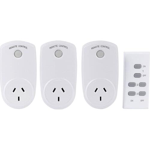 AU Plug 3pcs Pack Wireless Remote Control Power Outlet Light Switch Plug Socket Room Night Energy Saving Lights Socket