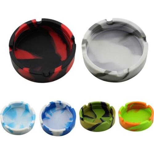 Silicone Ashtray Portable Round Cigarette Ash Tray Holder Foldable Eco-Friendly Soft Suitable for Various Occasions