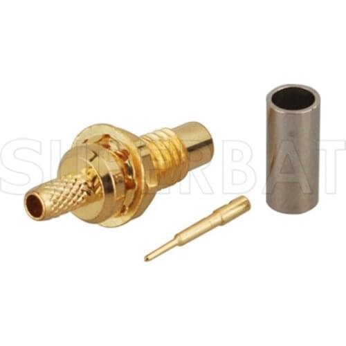 Superbat SMC Crimp Jack Bulkhead Straight RF Coaxial Connector for LMR100