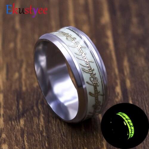 Christ Ring Stainless Steel Ring Glowing In The Dark Jewelry For Women And Men Engagement Ring