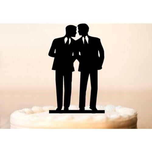 Gay Cake Topper,Same Sex Cake Topper,Gay Wedding Cake Topper,Gay silhouette Wedding Cake Topper, mr and mr Cake Topper, Homosexu