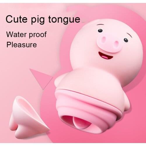 10 Mode Clitoris Massage Tongue Licking Vibrator Cute Pink Pig Nipple Vagina Balls Adult Erotic Toys Sex Toy For Women