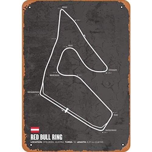 Vintage Look Metal Sign Motorsport Circuits Red Bull Ring 8"X12" Tin Plate Wall Decor