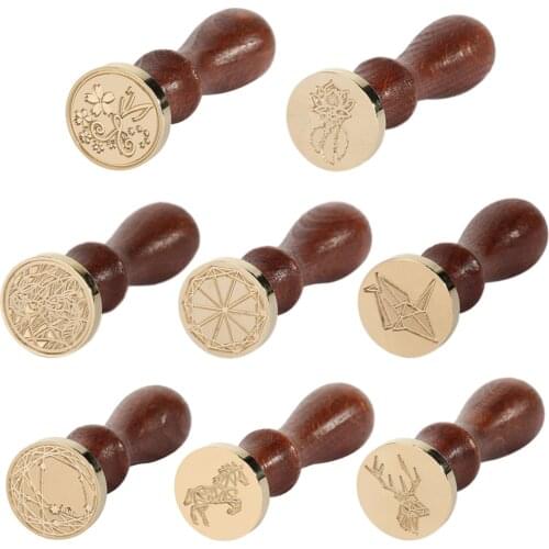 Wax Seal Antique Sealing Wax Stamp Wood Handle DIY Envelope Wedding Invitations Replace Copper Head Hobby Tools Sets
