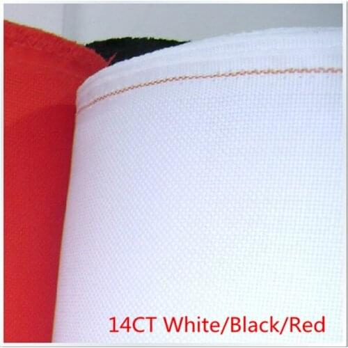 Top Quality 14CT Cross Stitch Fabric White/Black/Red Size:50X50cm Aida Cloth Free Shipping