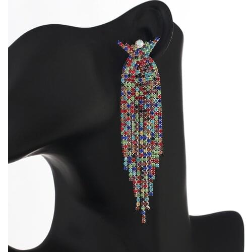 YFJEWE Rhinestone Charms Chain Tassel multi Earrings For Women Accessories Fashion Bridal Wedding Dangle Earrings Jewelry E653