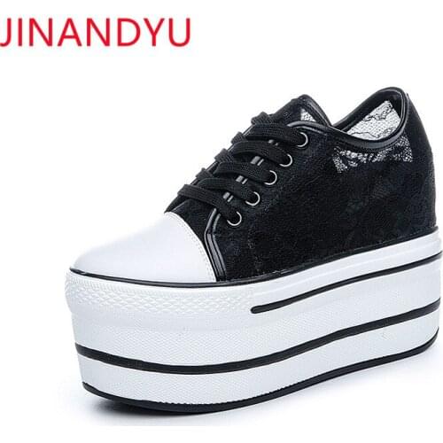 High Heels Sneakers Women High Wedge Genuine Leather Platform Women Shoes Casual Ladies Vulcanize Shoes Chunky Sneakers Comfy