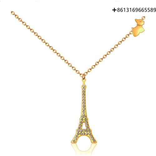 Fashion 925 sterling silver necklace romantic tower necklace fashion trend exquisite jewelry clavicle chain women