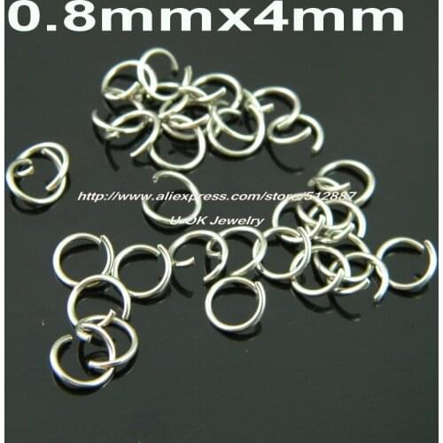 0.8mm*4mm 316L Stainless Steel Open Jump Rings Fashion DIY Jewelry Findings Accessories F029