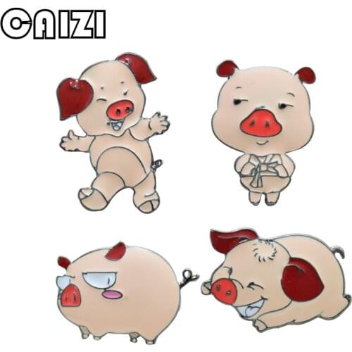 1 Set/4 Pcs New Cute Pig Brooches for Women Animal Enamel Pin sets Broshes Fashion Wedding Jewelry Accessories Party Gifts