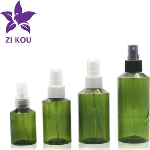 1pcs 50/100/150/200ml Green Sloping Shoulder Bottle Cosmetic Fine Mist Spray Liquid Bottle Free Shipping Travel Container
