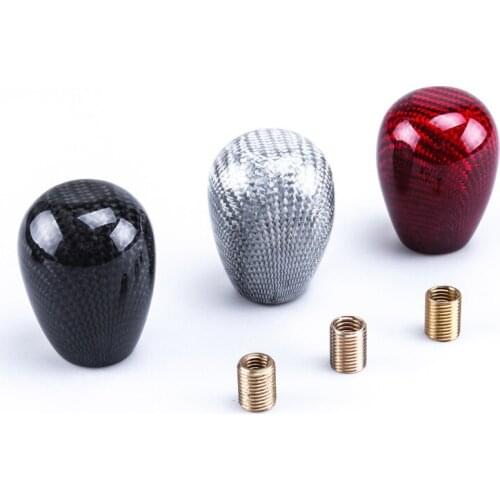 1Pc Car Racing Universal Carbon fibre Manual Transmission Gear Shift Shifter Knob with M8*1.25 M10*1.25 M10*1.5 adapter