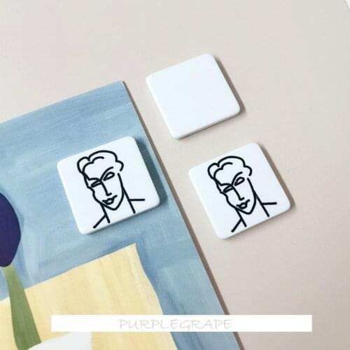 Retro Art Art Patch Matisse Style Lines Avatar Face Jewelry Accessories DIY Earring Material 2 pcs