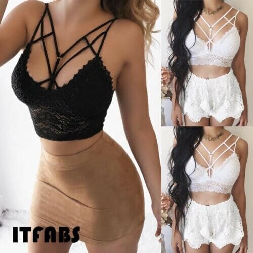 2019 Sexy Women Solid Strappy Tanks Vest Crop Top Summer Sleeveless Slash Neck Tanks Beach Women Sports Tank Tops