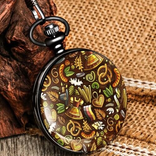 2021 Top Gift Cute Cartoon Design Quartz Pocket Watch Men Women Pendant Necklace Chain Retro Watches for Friend Mum Kid Relogios