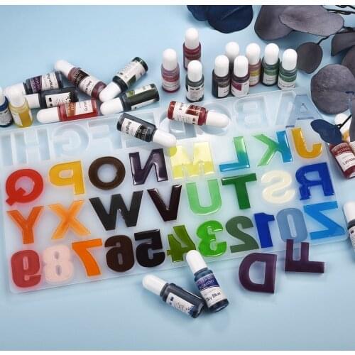 24 Color 10ml Resin Liquid Pigment DIY Crystal Epoxy Resin Mold Water-Oil Dual Use Colorant Handmade Crafts Jewelry Making Tools