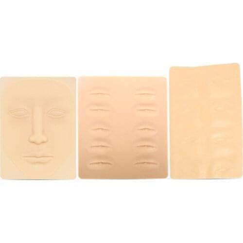 3D Silicone Permanent Makeup Tattoo Training Practice Fake Skin Blank Eye Lips Face For Microblading Tattoo Machine Beginner