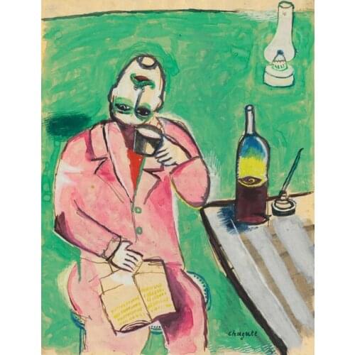 Abstract figures pink suit Mr drinking scenery oil painting canvas printings printed on canvas home wall art decoration picture
