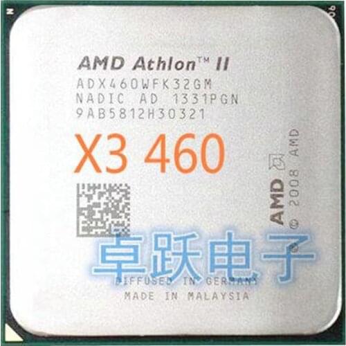 AMD Athlon II X3 460 CPU Processor Triple-Core (3.4Ghz/ L2=2M /95W /2000GHz) Socket am3 am2+ free shipping
