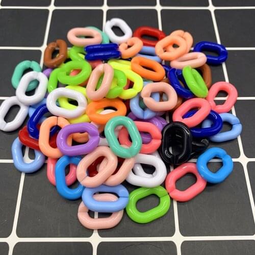 20pcs/Lot 14x19x4mm Acrylic Link Chain Keychains For Necklace Bracelet Making Colorful Chain Plastic Chain Links Jewelry Making