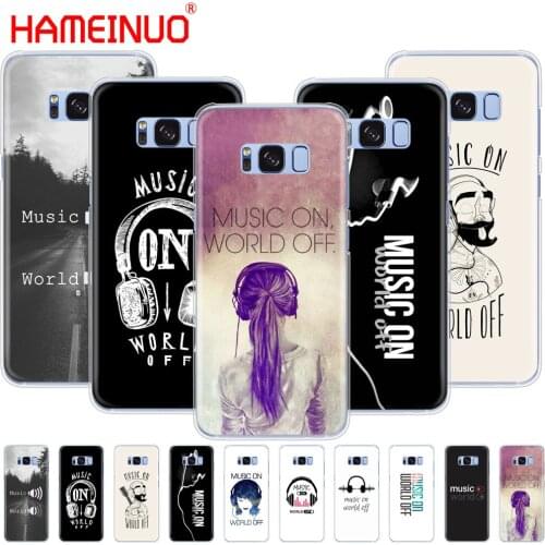 HAMEINUO music on world off Print cell phone case cover for Samsung Galaxy S9 S7 edge PLUS S8 S6 S5 S4 S3 MINI
