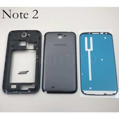 For Samsung Galaxy Note 2 II N7100 Full Housing Case Battery Cover Middle Frame note2 SM-N7100 7100 Back Cover