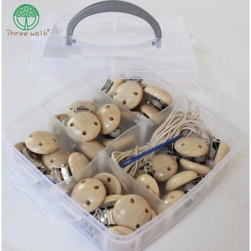 DIY Wooden Baby Nipples Clips Set Holders Cute Babies Nipple Clasps Holders Accessories