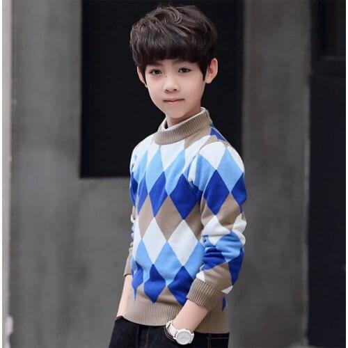 Childrens sweater boys cotton pullover sweater 4-13 years old
