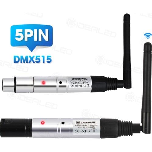 Dmx light Wireless 5pin dmx512 transmitter receiver effect 2.4GISM Communication Distance 500m Receiver For Music Club DJ Disco