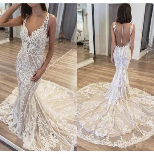ELNORBRIDAL V-neck Wedding Dresses