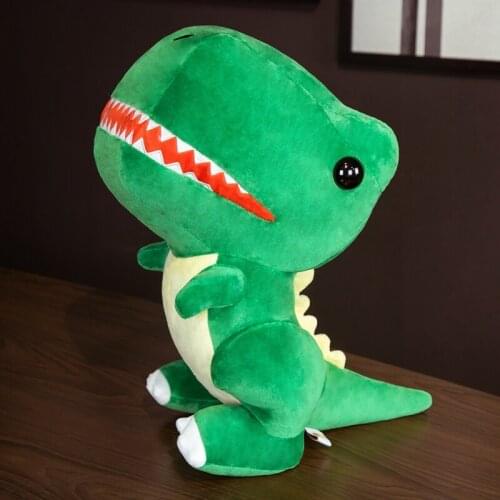 Cute Green Red Big Head Dinosaur Stuffed Plush Toy for Children Adults Soft Doll Gift For Girls and Boys Home Decor