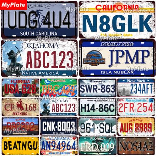 Licenses Plate Metal Sign Tin Sign Decor Plaque Metal Vintage Man Cave Bar Pub Club Home Wall Decoration