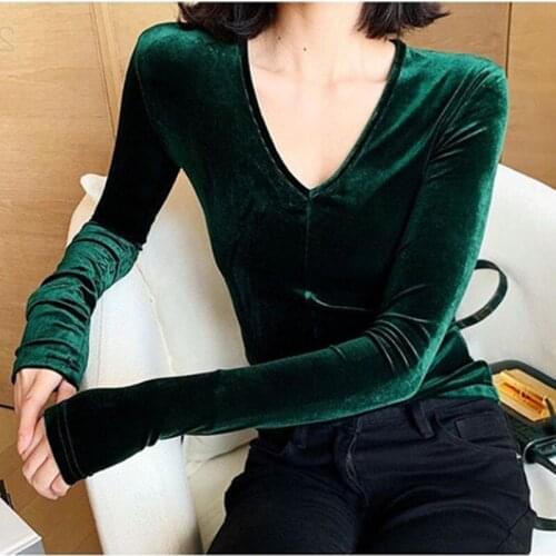 Fashion Velvet Tops Women Long Sleeve Shirts Solid Color 2020 Spring Autumn Velour shirts plus size Women Basic Shirt 5XL 8XL