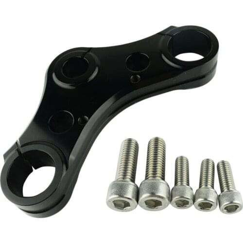 39mm Motorcycle Black Riser Holes Top Triple Billet Aluminum Clamps for Harley Sportster 883 1200 XL Roadster Custom 2004-2015