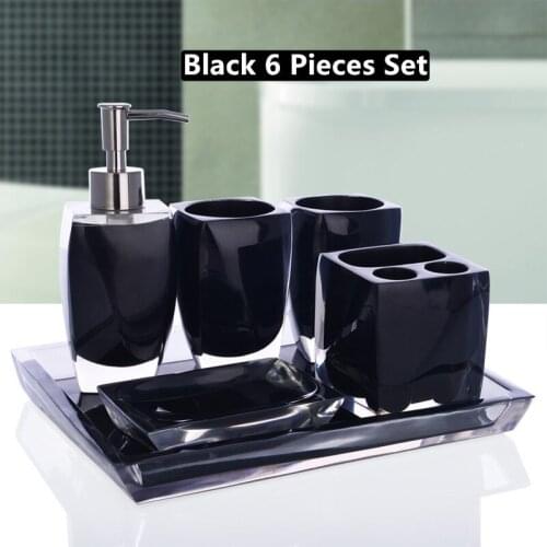 Bathroom Accessories Set Resin Material Soap Dispensers Toothbrush Holders Gargle Cups Soap Dishes 6 Pieces Set Wedding Gifts