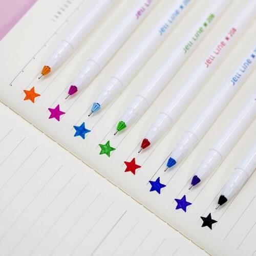 8 color star cap gel pen set 0.4mm liner ink pens drawing art Stationery Office School supplies EB982
