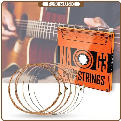 NAOMI Guitar Strings Set 6 Strings E B G D A E Steel Core Phosphor Bronze Coating For Acoustic Guitar Guitarist Favourite