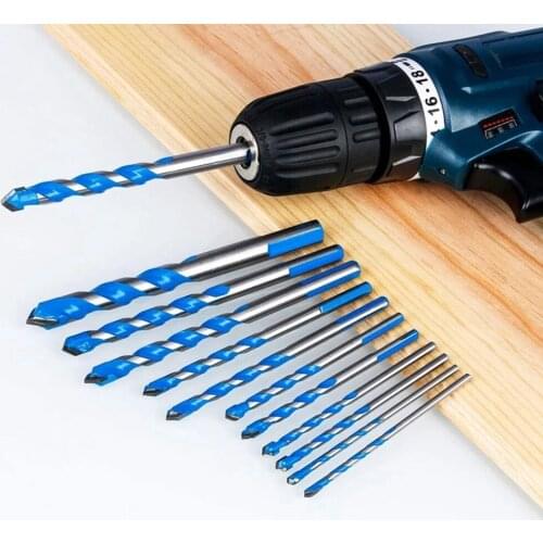 12 Pcs Multipurpose Tile Drill Bit Set Carbide Tip For Wood Metal Masonry Drilling For Hole Opening Tool Accessories