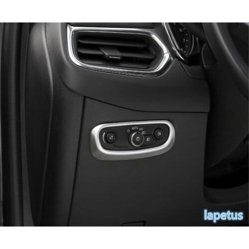 Lapetus Head Lights Lamp Headlamp Switch Button Decoration Frame Cover Trim 2 Color Fit For Chevrolet Equinox 2017 - 2021 ABS