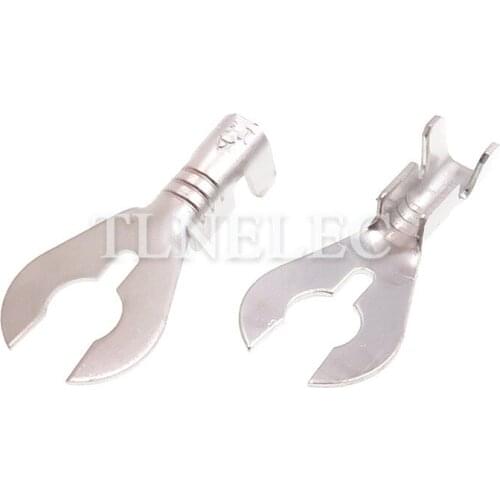 50pcs DJ441-4A Cold-pressed Crimp Wire Terminal Spade Splices Connector Wiring Nose U-shape Connection Grounding Terminal Lug