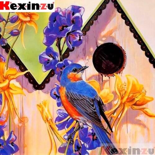 Full Square/Round 5D DIY Diamond Painting"Bird House"3D Embroidery Kit Cross Stitch Rhinestone Mosaic Home Decor Gift Y0476