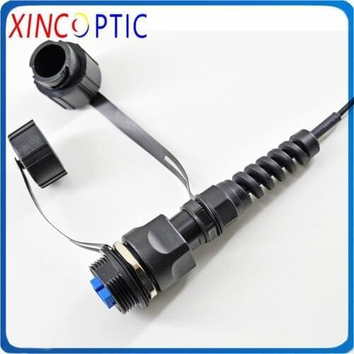 10pcs IP67 Dust Cap ODVA SC Empty Fiber Optic Connector and 10Pcs IP67 ODVA-SC Bulkhead Fiber Optic Adapter with Dust Cap